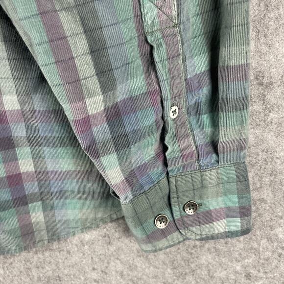 Tommy Bahama Coastline Corduroy Shirt Mens XLT Verde Plaid Button Up Soft - Picture 14 of 16